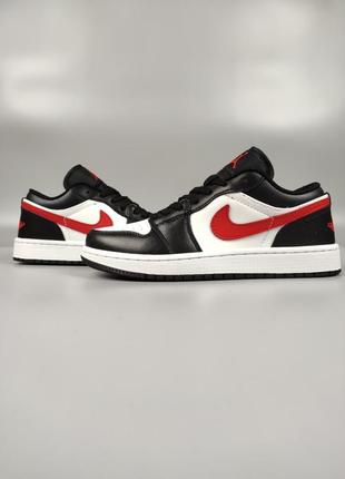 Nike air jordan 1 low black siren red9 фото