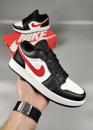 Nike air jordan 1 low black siren red1 фото
