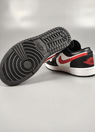 Nike air jordan 1 low black siren red8 фото