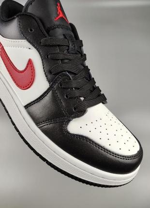 Nike air jordan 1 low black siren red5 фото