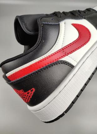 Nike air jordan 1 low black siren red6 фото