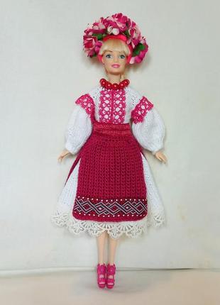 Шарнирная кукла-барби в украинской одежде.одежда для куклы барби.
