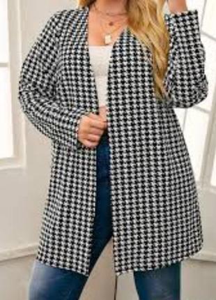 Кардіган піджак подовжений гусяча лапка