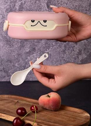 Дитячий ланч бокс bento box з двома помаранчевий.