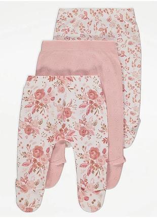 Ползунки на девочку в цветочный принт george 3-6мес., 68см