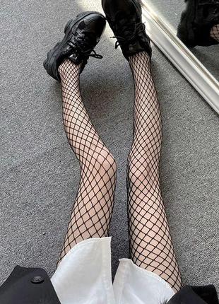 Колготки черные в сетку