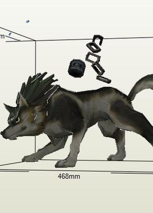 Paperkhan декор інтер'єру фігура пазл 3d фігура вовк собака паперкрафт papercraft подарунковий набір сувернір іграшка