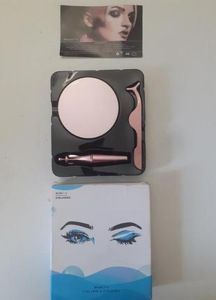 Набор цветных многоразовых ресниц magnetic eyelasnes 2 пары+магнитная подводка +пинцет.