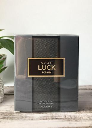 Туалетна вода avon luck for him, для нього,  75 мл, ейвон лак