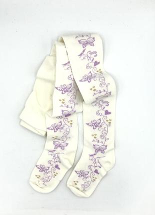 Колготки для девочки узорные демисезонные хлопковые
