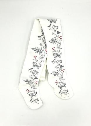 Колготки для девочки узорные демисезонные хлопковые2 фото