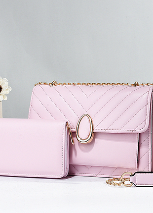 Набір жіночий міні сумочка клатч + жіночий гаманець на блискавці, жіноча сумка з гаманцем