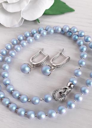 Чокер с перлами swarovski и серьги