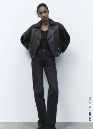 Джинсы zara прямые черные straight leg (размер 36)