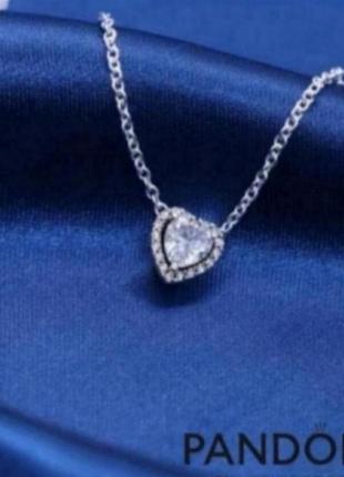 Ланцюжок чокер срібло кулон сердечко оригінальна прикраса silver_pandora