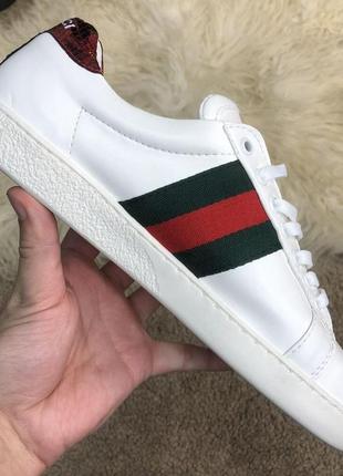 Кросівки gucci snake embroidered sneaker white2 фото