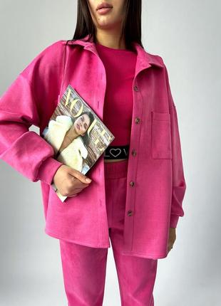 Оверсайз костюм из экозамши.