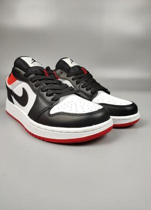 Nike air jordan 1 low black toe8 фото