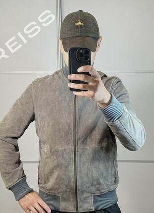 Мужская куртка reiss 100% козлиная кожа размер s небольшой м