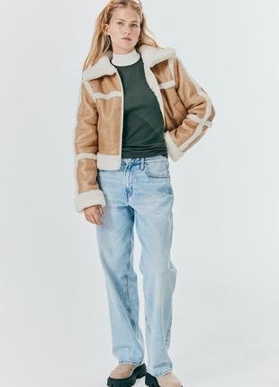 Укороченная женская дубленка h&m