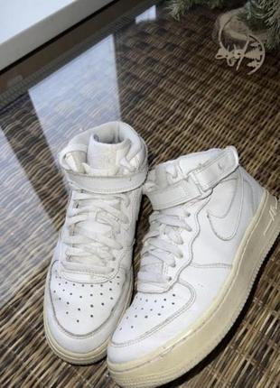 Шкіряні кросівки  високі nike air force 1 оригінальні