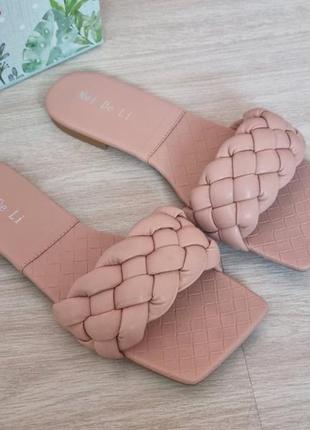 Шлепки шлепанцы пудровые ботега венетта плетеные с косой распродаж