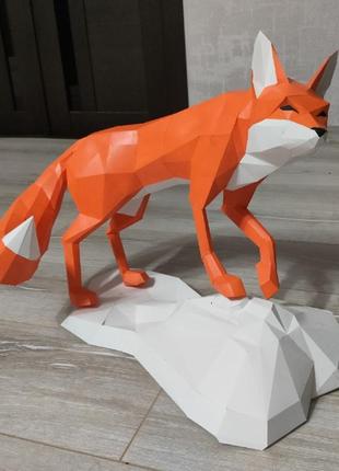 Paperkhan декор интерьера фигура пазл фигура лиса лисичка паперкрафт papercraft подарочный набор суверни