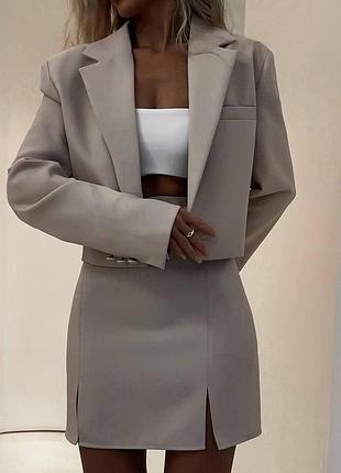 Жіночий класичний костюм піджак+спідниця