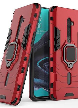 Чехол ring case для oppo reno 2 бронированный бампер с кольцом красный