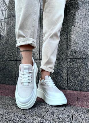 Кроссовки женские комбинированные (кожа+замша)