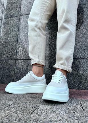 Кроссовки женские комбинированные (кожа+замша)