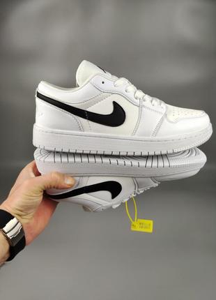 Nike air jordan 1 low white university6 фото