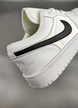 Nike air jordan 1 low white university5 фото