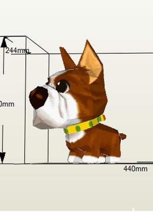 Paperkhan декор інтер'єру фігура пазл 3d фігура собака пес паперкрафт papercraft подарунковий набір сувернір іграшка