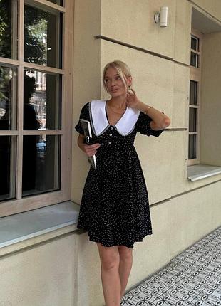 Жіноча сукня  тренд у цьому сезоні сукні з білим коміром💗
