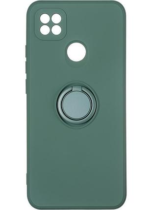 Чехол fiji holder ring для xiaomi redmi 9c бампер накладка с подставкой dark green