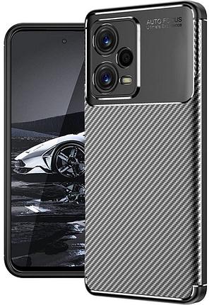 Чохол fiji ultimate carbon для xiaomi redmi note 12 pro plus 5g противоударный бампер чорний
