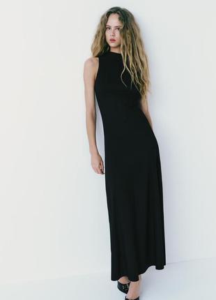Довга сукня з розклешеною спідницею від zara, розмір l