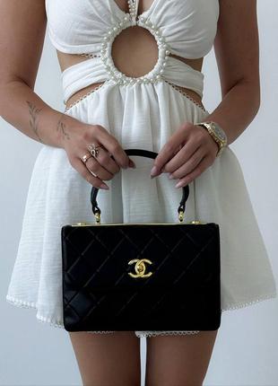 Жіноча шкіряна сумка преміум в стилі "chanel"