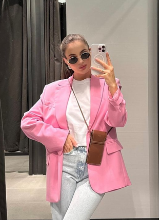 Нежно розовый жакет zara xs, s, xl