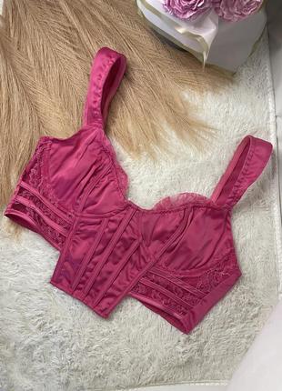Рожевий корсетний топ