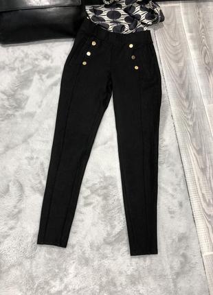 Плотные осенние брюки леггинсы лосины черные леггинсы zara 💓