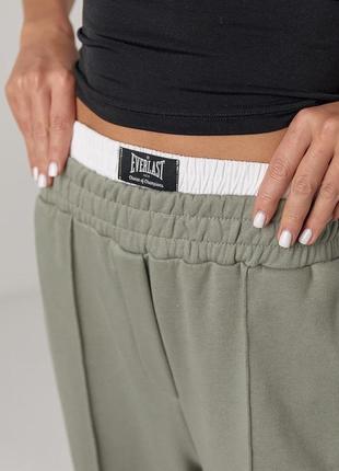 ▪️трикотажні широкі штани з подвійним поясом | 5571