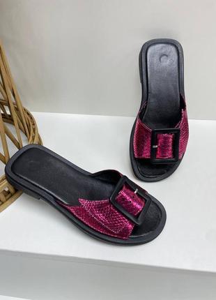 Шлепанцы женские из натуральной кожи