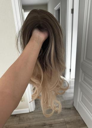 Перука довгий медовий омбре блонд