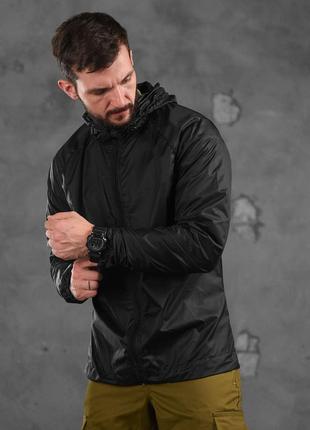 Дощовик куртка чоловіча чорна вітровка компактна кишеня