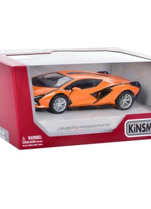 Инерционная машинка lamborghini sian fkp 37 kinsmart kt5431w металлическая оранжевый