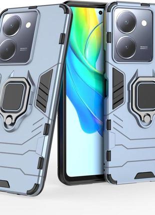 Чехол fiji ring для vivo y36 бронированный бампер с кольцом подставкой темно-синий