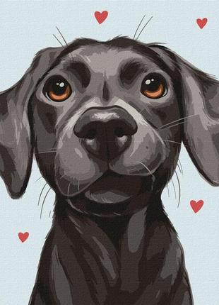 Картина за номерами. "ласковий друг" ідейка kho4332 40х40 см