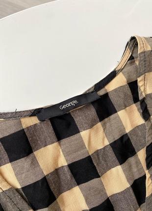 Ярусна сукня міді в клітинку оверсайз плаття сорочка халат7 фото